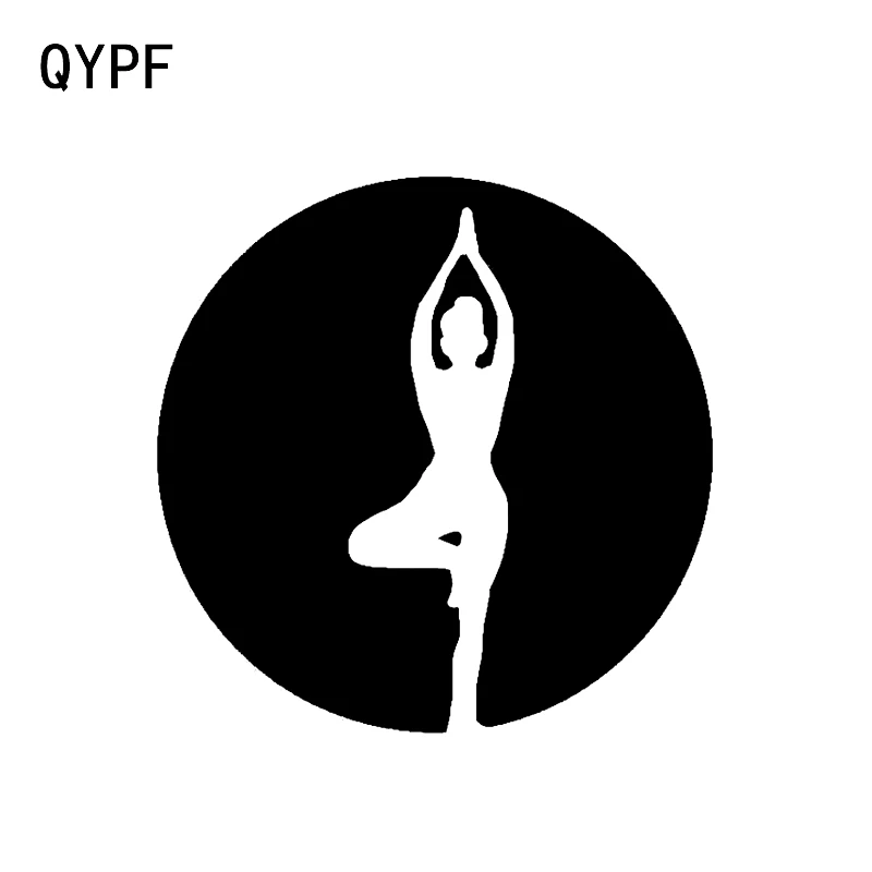 

QYPF 11.1*11.1 Yoga Aerobic Exercise Meditation Decor Car Sticker Vinyl Accessories Decals Silhouette C16-1954