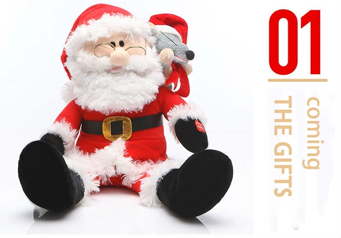 Brinquedos de Pelúcia Animais de Pelúcia Eletrônicos para Crianças Tiara do Bebê Falando Cantando Papai Noel Meninas Meninos 3 High Quality Brinquedos e hobbies