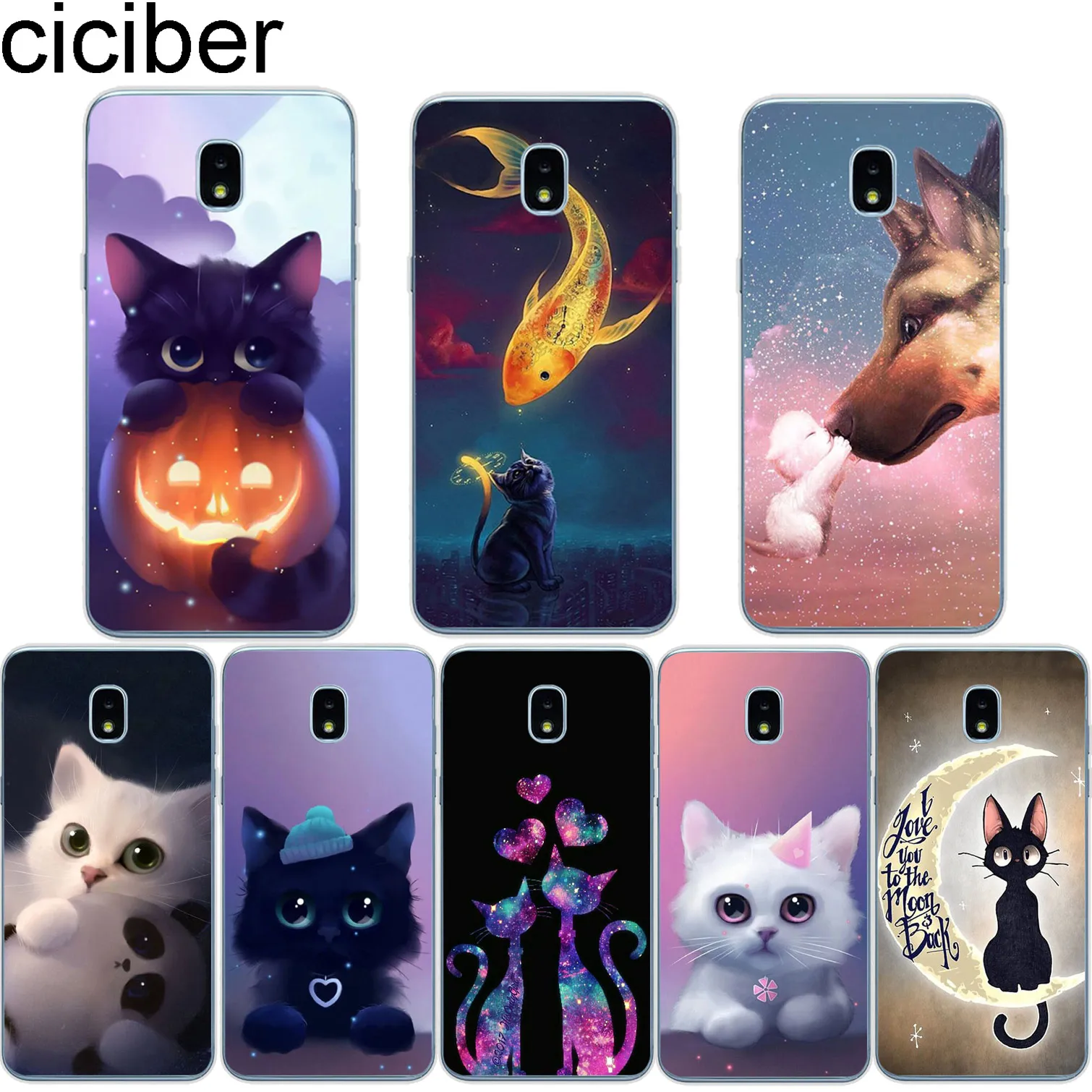 

ciciber Cute Cat For Samsung Galaxy J3 1 2 4 5 6 7 8 Pro Core Plus Prime mini 2016 2017 2018 Duo Soft TPU Back Cover Phone Cases