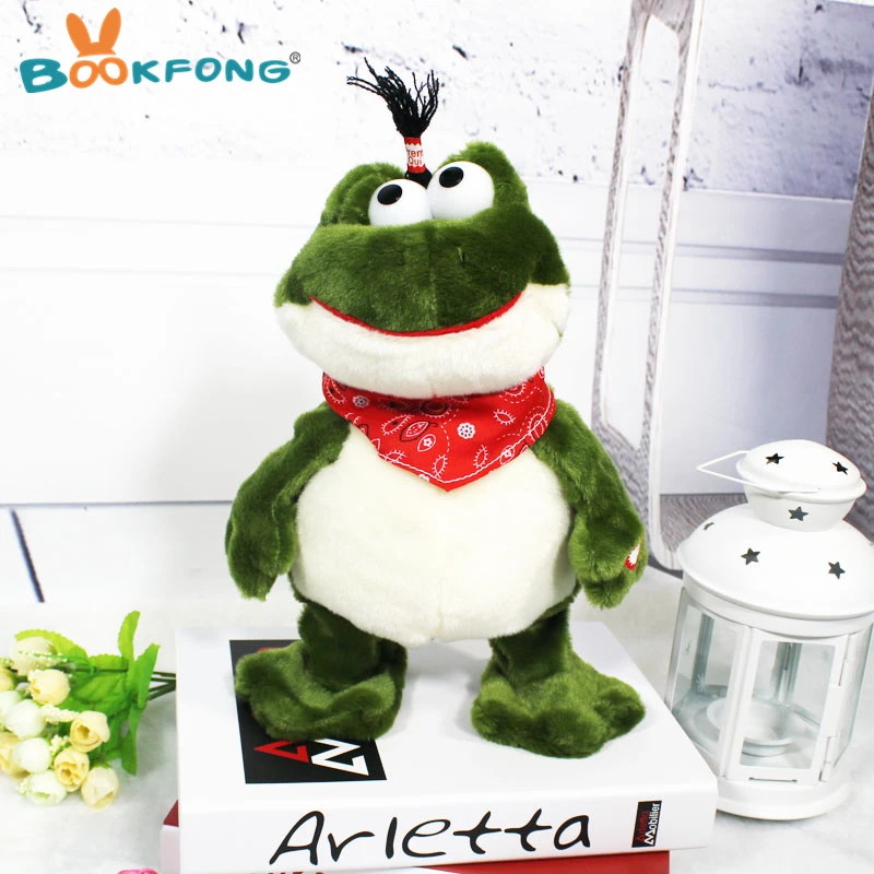

30cm Singing Dancing Electric Frog Plush Toys Cartoon Green Frog Soft Stuffed Animals Cute Interactive Dolls Baby Toys