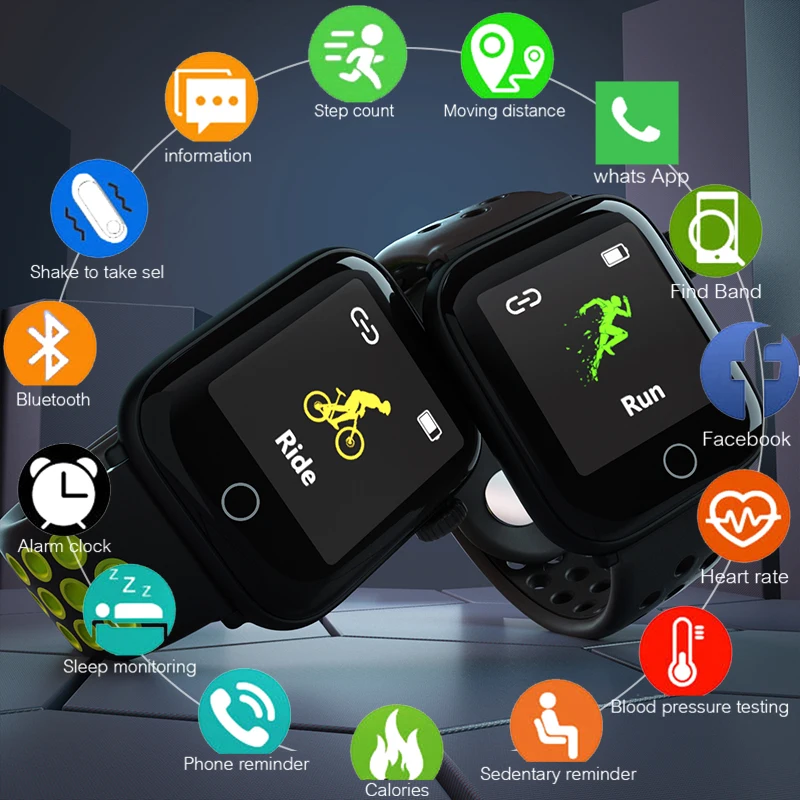 

JRQITO Z7 Blood Pressure Heart Rate Monitor Smart Watch IP67 Waterproof Sport Fitness Trakcer Watch For Men Women Smartwatch