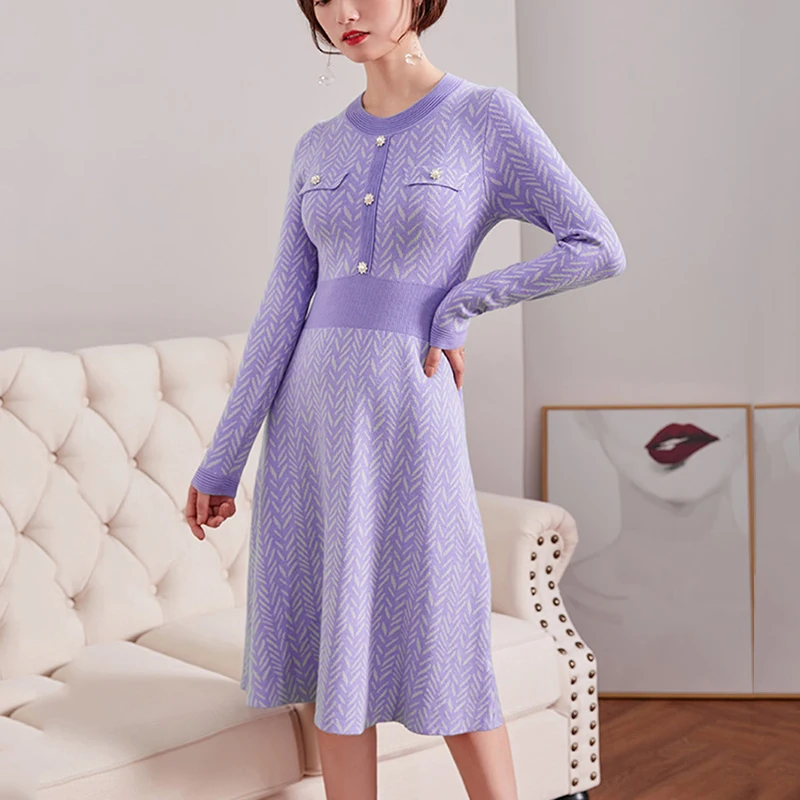 purple sweater dresses