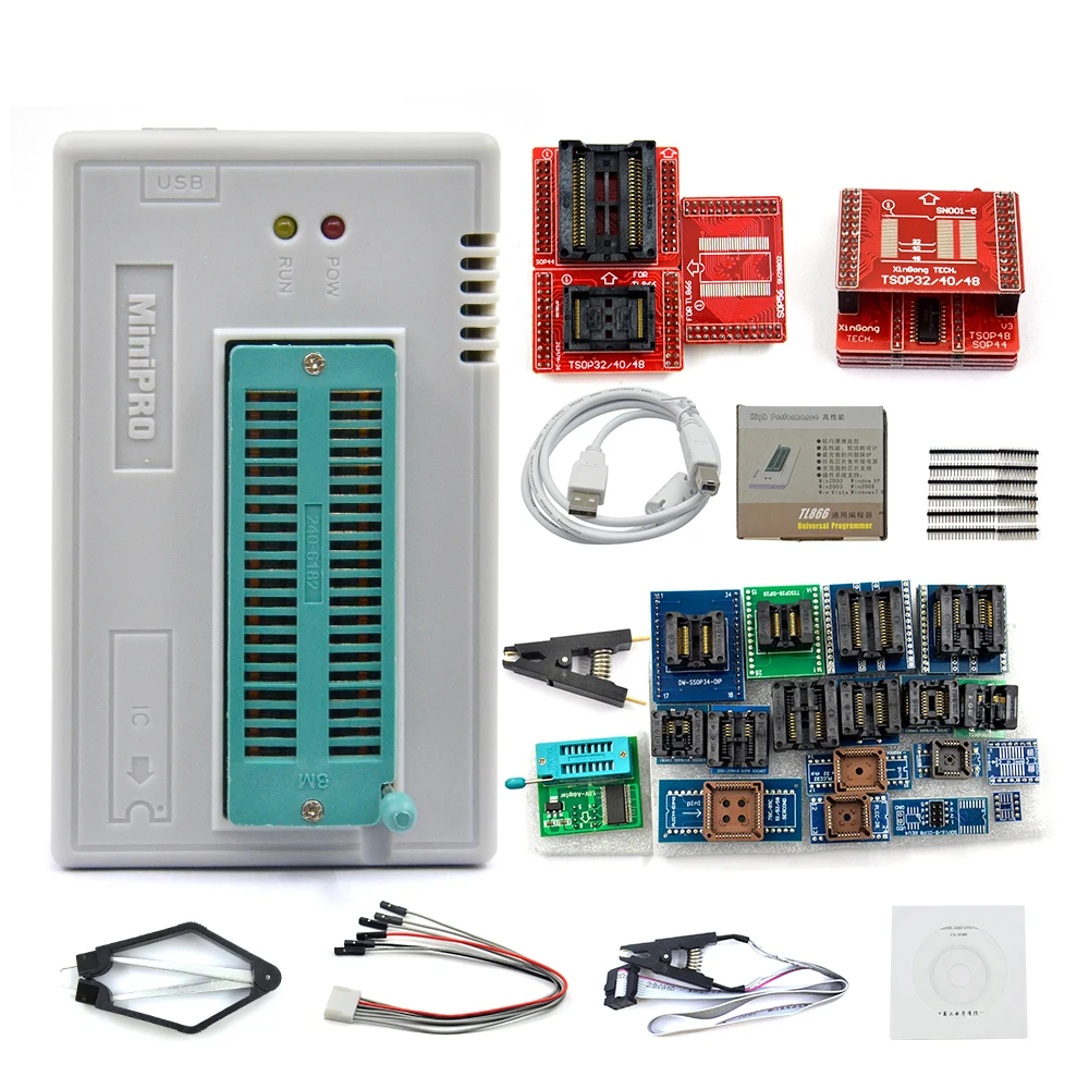 Оригинальный TL866 II плюс USB Универсальный программатор флэш-память EEPROM с 24/25/28 адаптеры Высокая Скорость программирующее устройство