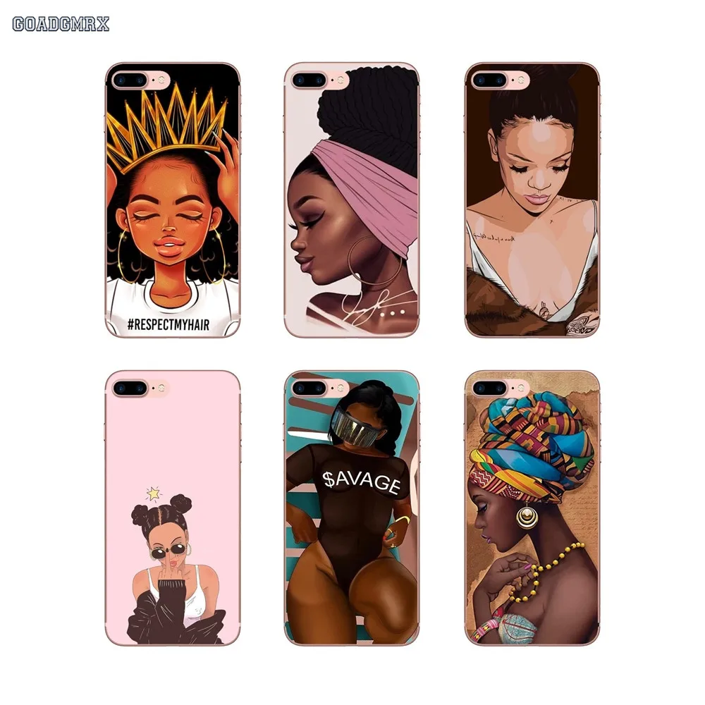 

For Samsung Galaxy A10 A30 A40 A50 A60 A70 A6 A8 A9 plus 2018 A6S A9S A8 A9 Star Lite Cartoon Afro Girl Melanin Poppin TPU Cases