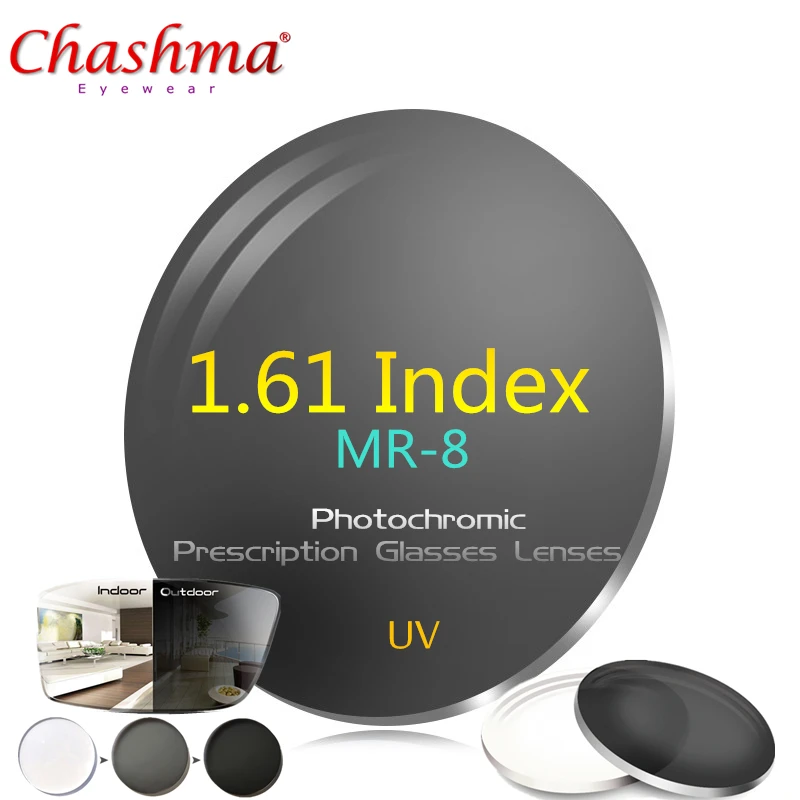 

CHASHMA 1.61 MR-8 Index Photochromic Lens Glasses Eyeglass Lenses UV Glasses Photochromic Lenses -0.5 -0.75 -1.0 -1.25 to -6.0