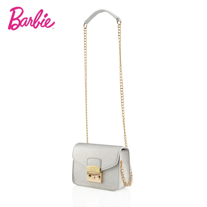 

Barbie 2018 new fashion Women Shoulder Bags simple style Leather sliver black color small bag women Female Bag Individuality