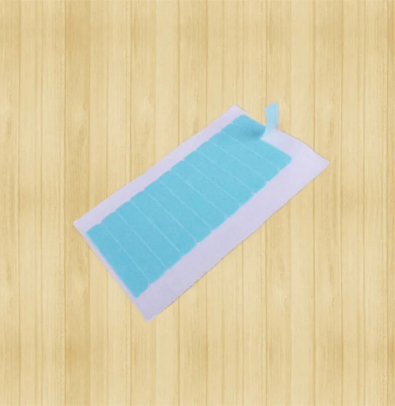 Wholesale 1 sheets 12pcs 4cm*0.8cm Super Hair Tape Adhesive Double Side Tape for Remy Human Hair Tools for Wig Extension