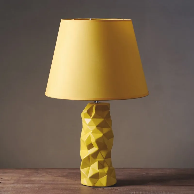 American style ceramic yellow table lamps bedroom bedside wedding room