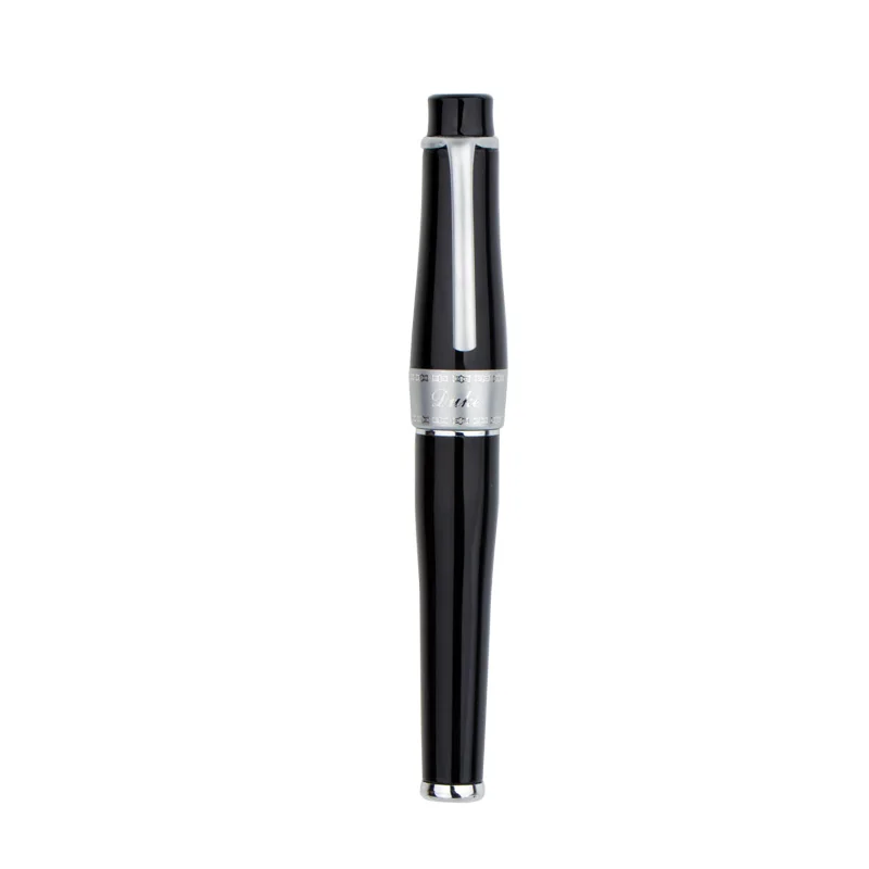 Перьевая авторучка Duke черная 0,5 мм Серебряная клипса для деловых людей, подарочные ручки с оригинальной подарочной коробкой, школьные офисные принадлежности - Цвет: black