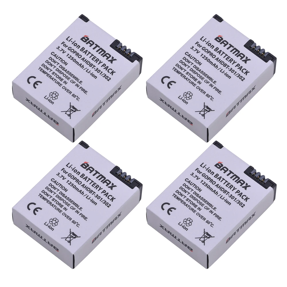 Online 4Pcs 1250mAh Hero 3 Gopro Hero3 Batterie Ersatz + LED Dual USB Ladegerät für GoPro Go pro Hero 3 3 + kameras