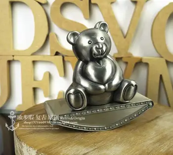 

creative retro tin color bear tumbler metal money box cash box coin counter children saving money box kids gifts CXG075