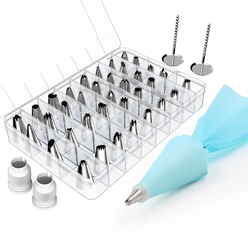 

38 PCs Russian Piping Pastry Bag Stainless Steel DIY Nozzle Set Icing Piping Tubes Bakeware Cake Dessert Baking Decorators