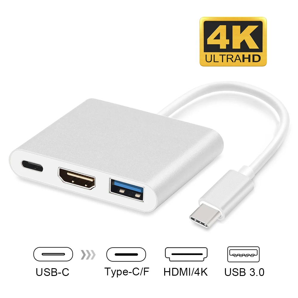 USB C концентратор HDMI USB-C Ethernet адаптер для Macbook Pro Thunderbolt 3, type C концентратор гигабитная Lan 4k кард-ридер+ type-C питания