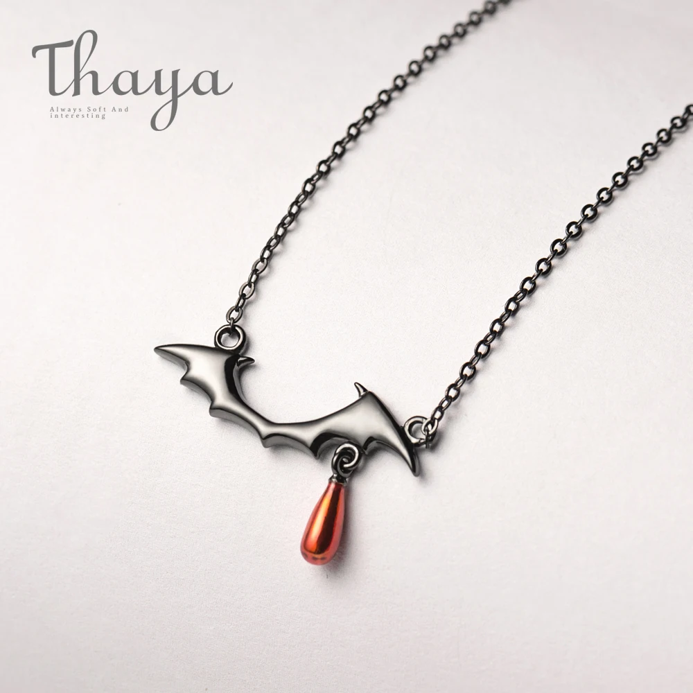 Ожерелье Thaya Vampire серебряное черное красное ручной работы|Ожерелья| |