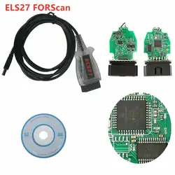 Новейший V2.3.8 OBD2 считыватель кодов ELS27 FORScan работает для Mazda/Lincoln/Mercury для зеленой печатной платы чип FTDI + PIC24HJ128GP лучше, чем ELM327