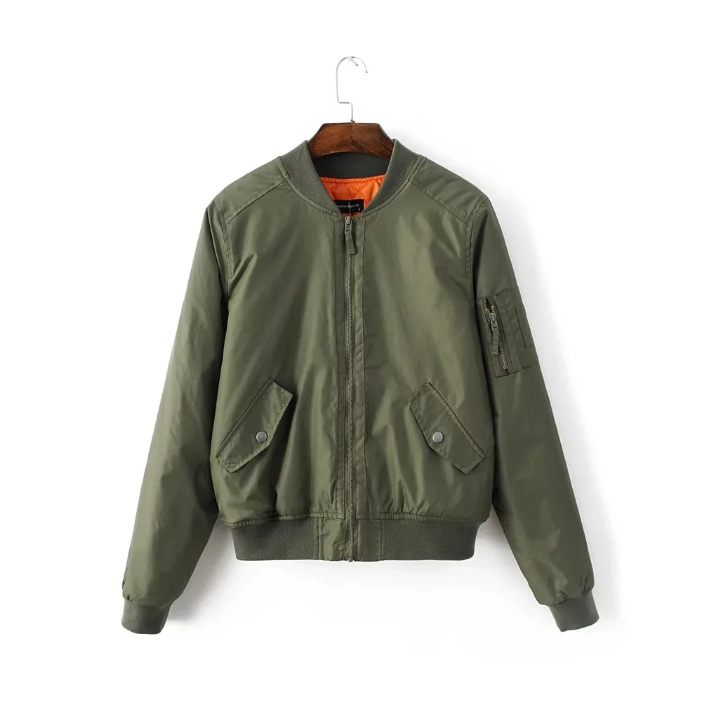 2016 Flight army green women jacket coat Girl short basic jackets