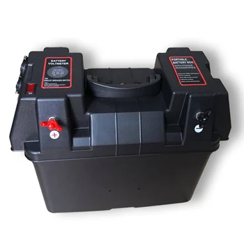 

Multifunctional Base Battery Box Power Supply with Voltmeter 2 Dual USB Hole Charger For Car Marine Boat RV Truck