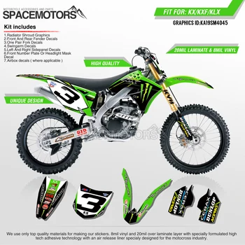 

MotoSpace Customized Team Graphics Backgrounds Decals 3M Custom Stickers For KAWASAKI KX250F/450F 06-12 06-11 KLX450R 08-13 045