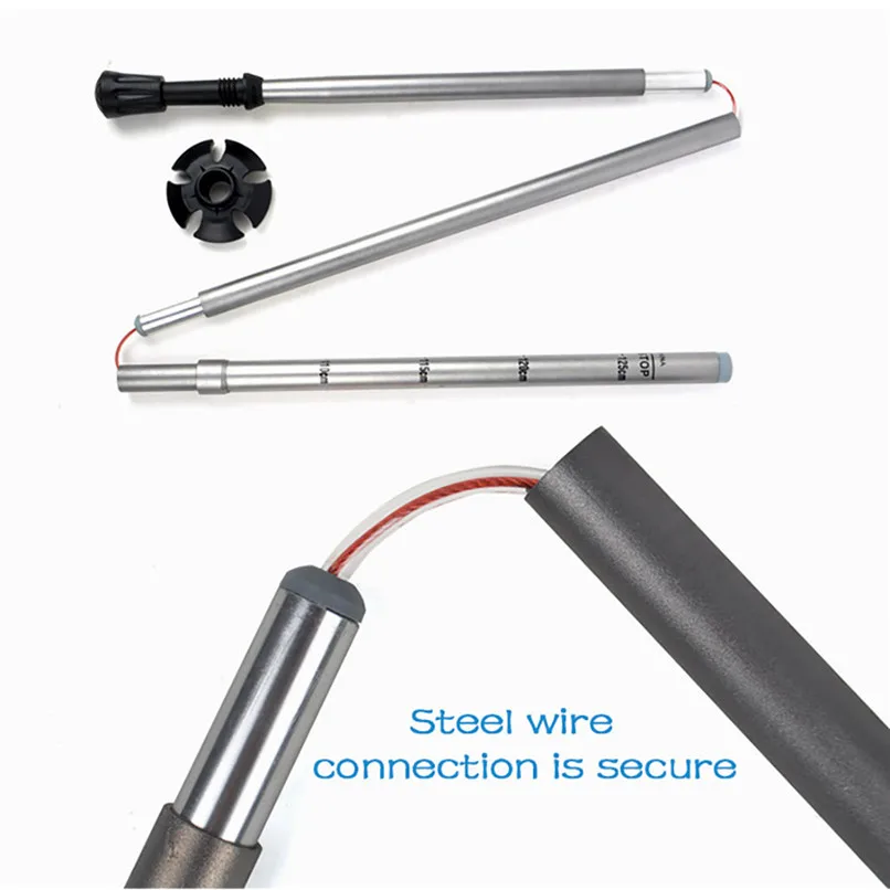 Outdoor Alpenstock Portable Trekking Pole Durable Five - Section Folding Adjustable Impact Walking Cane #2O30 (2)