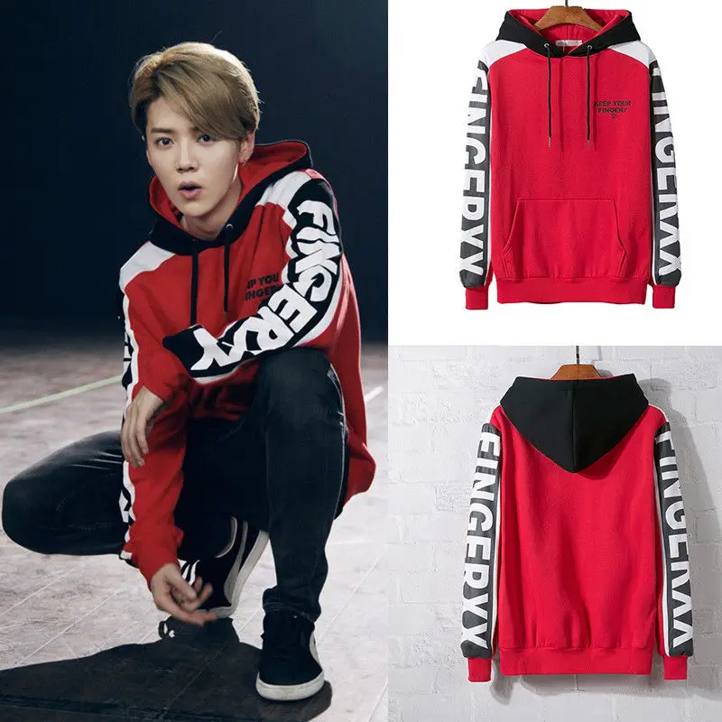 Kpop EXO Luhan куртка с капюшоном унисекс пуловер свитшот пальто Верхняя одежда для