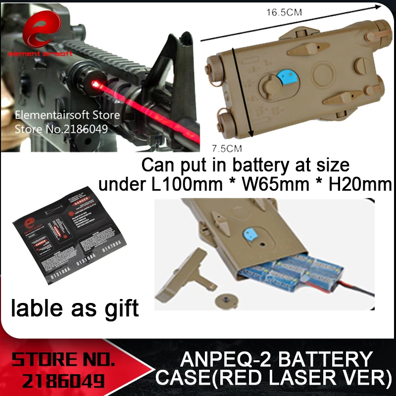 

Element Airsoft AN/PEQ-2 Battery Case Red laser Version No function PEQ box EX426