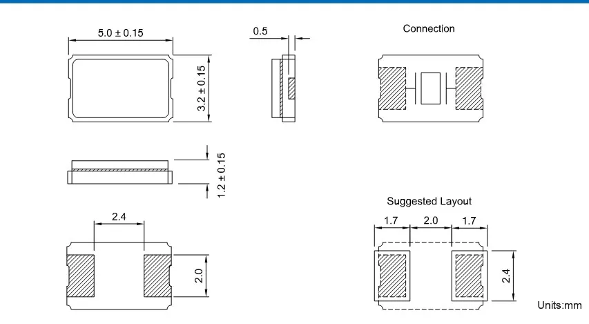Fast 20PCS Passive SMD Crystal Oscillator 5032 2 feet 25M 27M 12M 14.318M 24.576M 24M smd crystal resonator