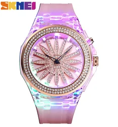 SKMEI Fashion Women Quartz Watches Flower Dial Watch with LED Light Waterproof Female Ladies Wristwatches Relogio Feminino 1536 SKMEI Fashion Women Quartz Watches Flower Dial Watch with LED Light Waterproof Female Ladies Wristwatches Relogio Feminino 1536