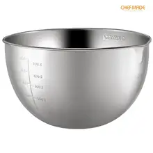 CHEFMADE 2,5-Quart миска для смешивания с Изливом, антипригарная 18/8 нержавеющая сталь одобренная FDA нагревательная охлаждающая растворяющая чаша