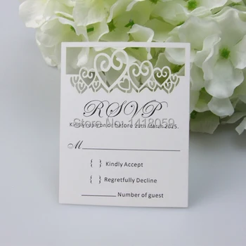 

50pcs Cut out Rose Hearts RSVP Cards Wishing Well Cards With Blank Envelopes