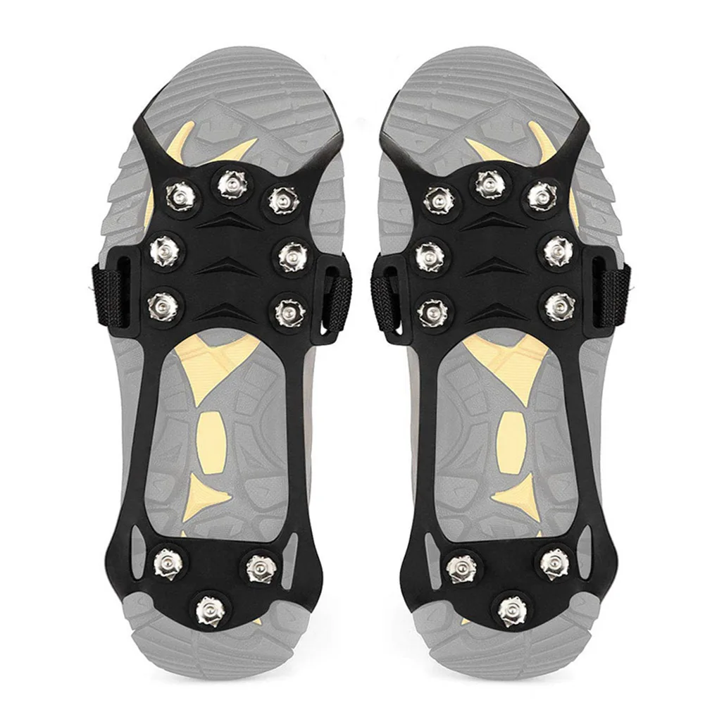 

1 Pair Anti-Slip 10 Teeth Ice Crampons Traction Cleat for Shoes Boots Outdoor Hiking Climbing C55K Sale