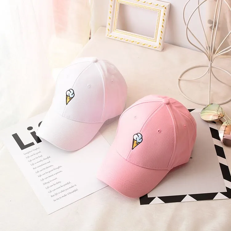 

2018 Hot Sports Baseball Tennis Caps Women Men Ice-cream Embroidery Adjustable Snapback Hat Dropshipping 0824