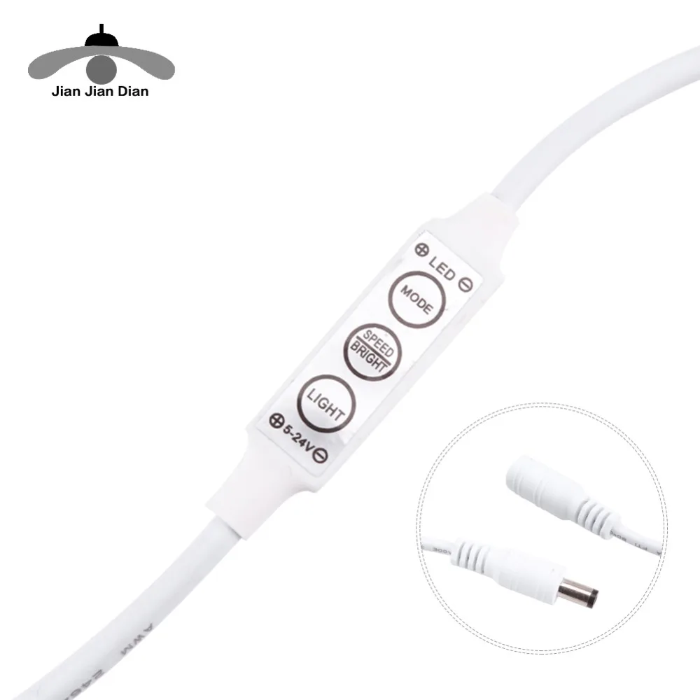

DC12V Mini Controller 3 Keys Single Color LED Controller Amplifier for LED RGB LED Strip Power