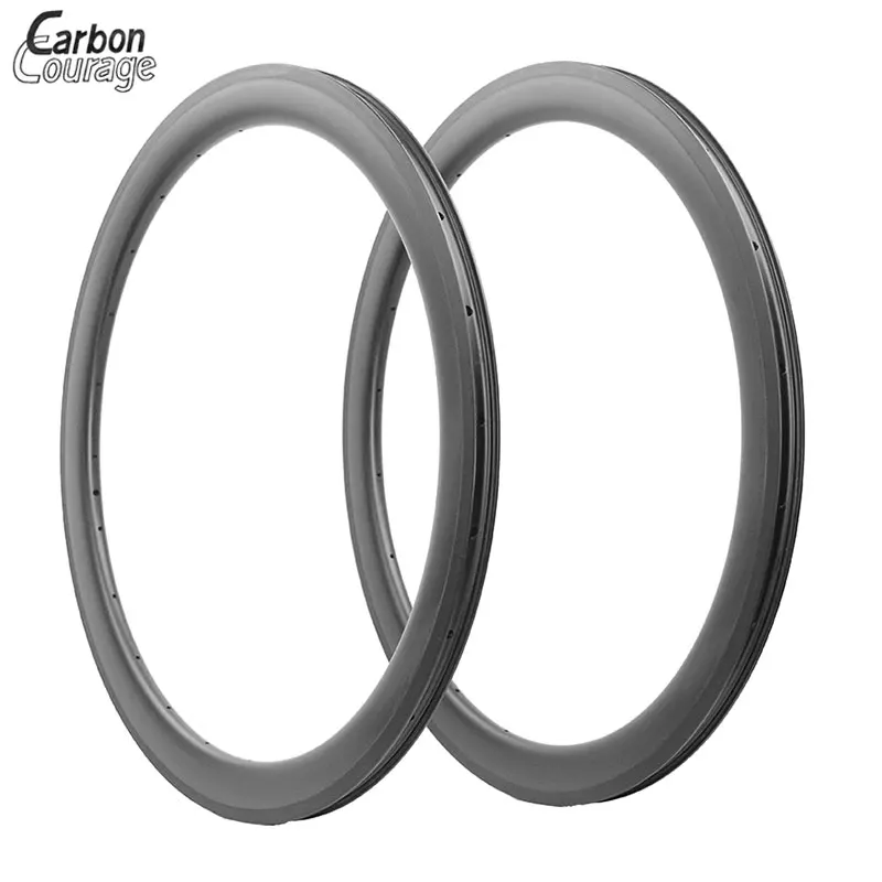 Road Bike Full Carbon Rim 50mm Carbon Rims 700C Clincher V Shape Width 23mm 3K Matte