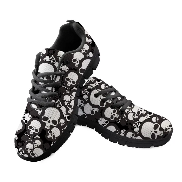 Twoheartsgirl/Классические вулканизированные туфли с принтом черепа для мужчин; дышащая обувь на шнуровке; сезон весна-лето; удобные кроссовки на плоской подошве; большие размеры - Цвет: CA4775BAQ