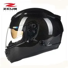 Мотоциклетный шлем ZEUS из углеродного волокна с 2 линзами, высококлассный мотоциклетный шлем, с удобной застежкой, мотоциклетный шлем в горошек 1200E