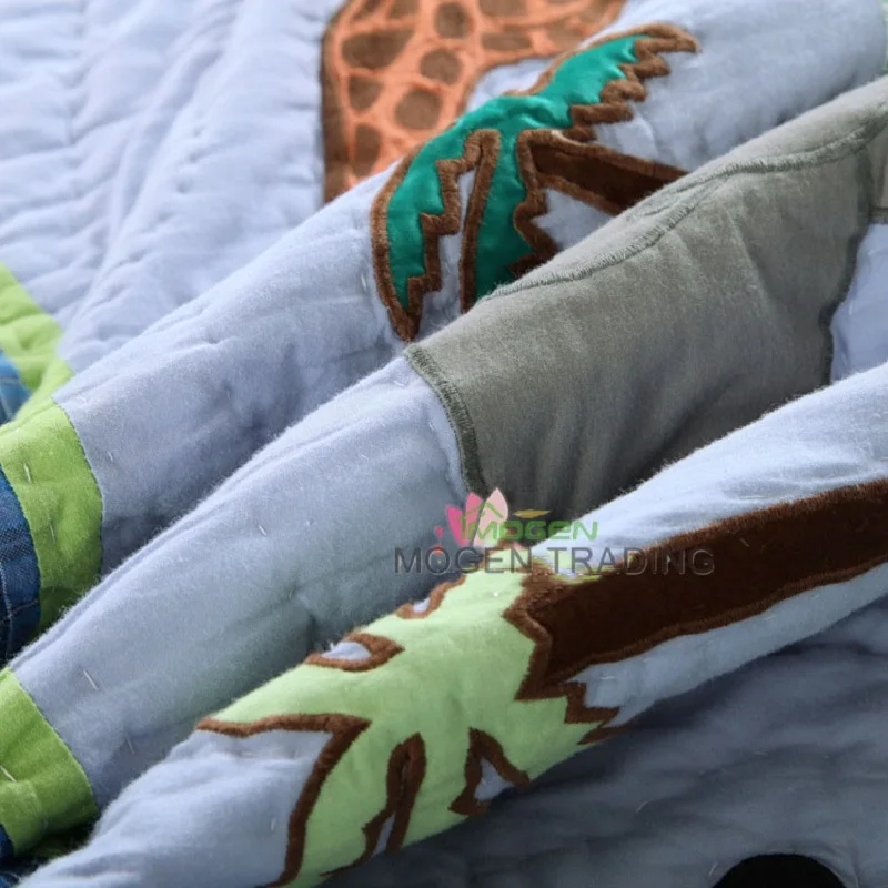 CHAUSUB милый детский лоскутный набор стёганых одеял, 2 шт., стираные хлопковые детские ручные Аппликации, Стёганое одеяло, s простыни, дизайн зоо, постельные принадлежности, покрывала