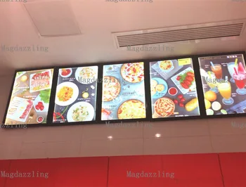 

8PCS Ultra Slim Magnetic Aluminum Frame LED Edgelit Menu Light Boxes A2 Restaurant Shop Signage