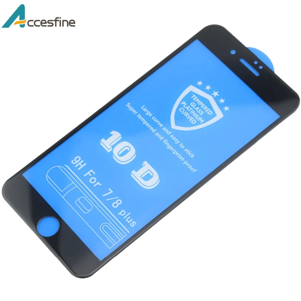 

10D 9H Protective Glass For iPhone X 8 7 Plus Large Curved Edge Screen Protector For iPhone 6 6S Plus Tempered Glass Film