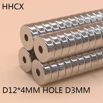 

50pcs/lot Ring magnet 12x4 mm Hole 3mm N35 Strong NdFeB magnet 12*4 mm Permanent Neodymium magnet 12mm x 4mm 12*4-3