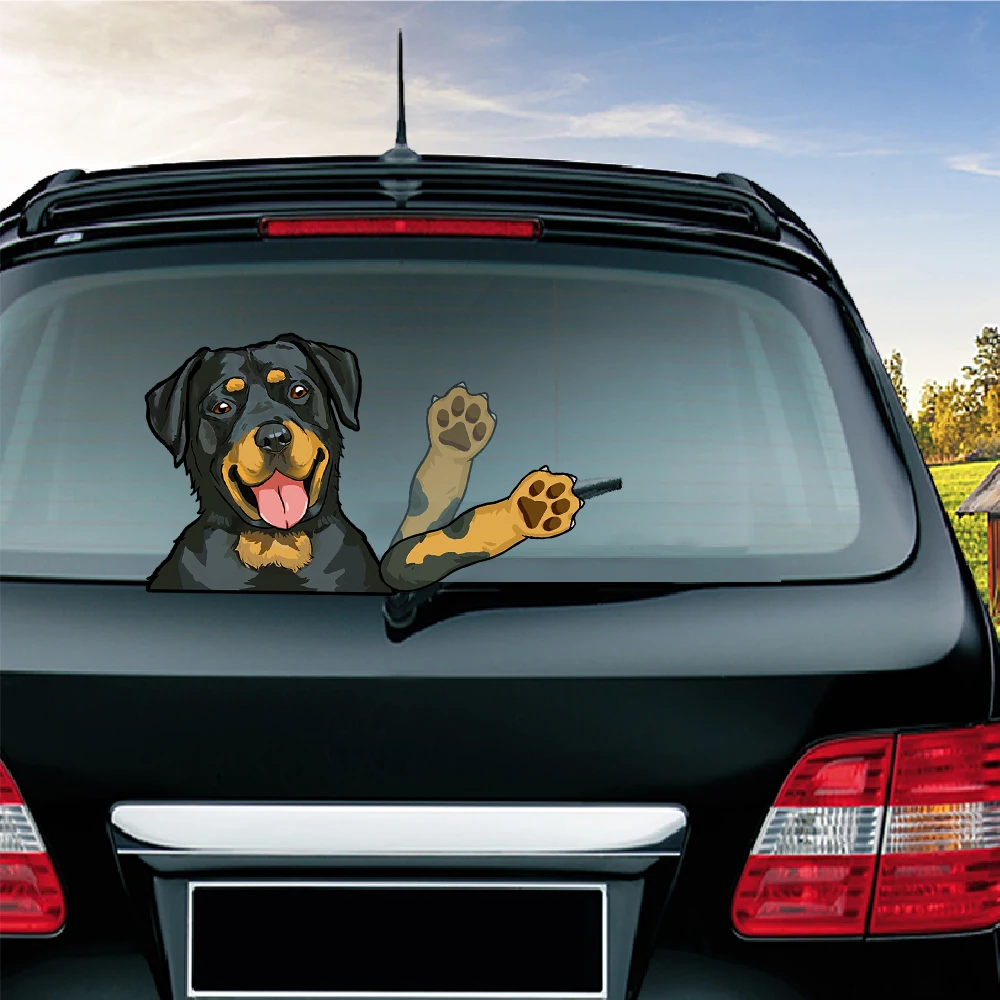 

Rottweiler Waving Wiper Decal for Rear Wipers Windshield Window WiperSigns Car Styling Wagging Decals Stickers Wiper Decoration