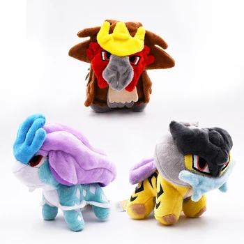 

3 PCS/sets Anime Three God Beast Suicune Raikou Entei Peluche Stuffed Plush Cartoon Dolls Hot Christmas Gift Toy For Children