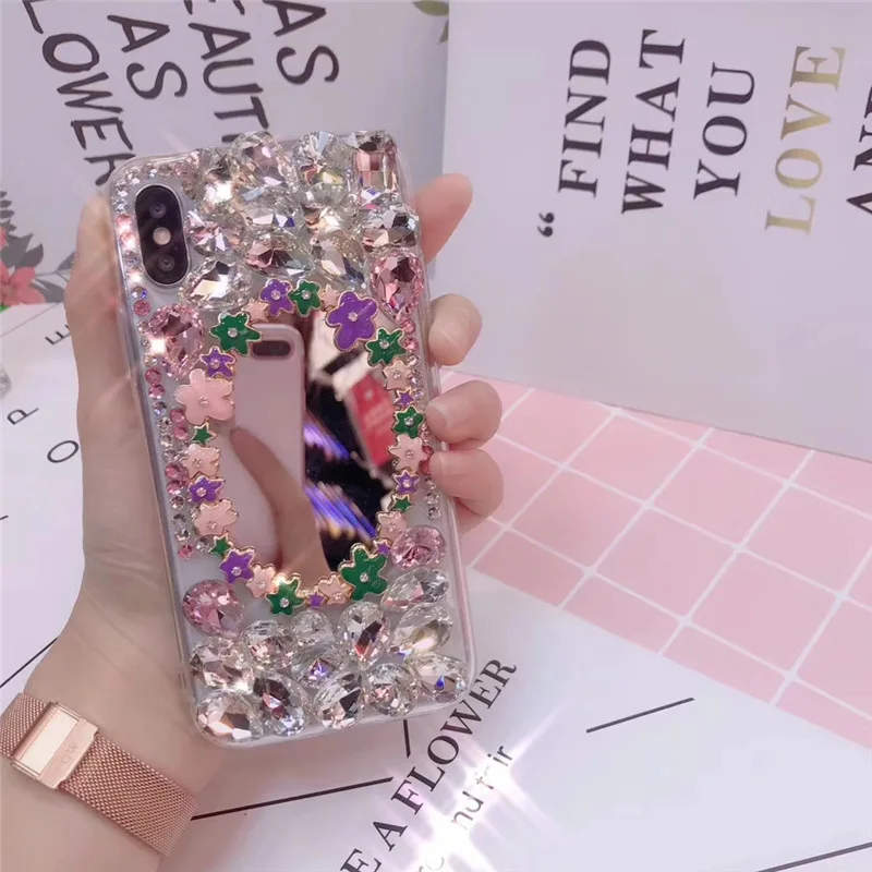 

For Samsung S6 S7 edge S8 S9 S10 Plus Note 5 8 9 Fashion Crystal Diamond rhinestone mirror soft Phone case Glitter Back cover