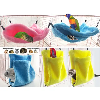 

Double Layer Plush Bird Hanging Cave Cage Snuggle Hut Tent Bed Parrot Hanging Swing Bed Conure Bunk Toy
