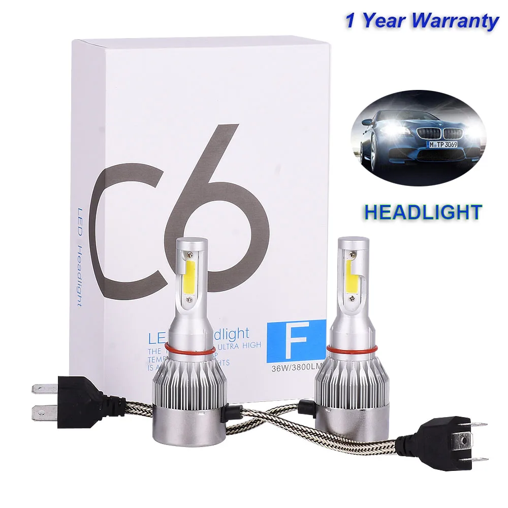 

2Pcs Infitary H7 LED H4 Auto Car Headlight 9005 9006 H3 H13 H8 880 H27 9004 9007 H11 LED H1 C6 72W 7600LM 6000K Automobile Bulb