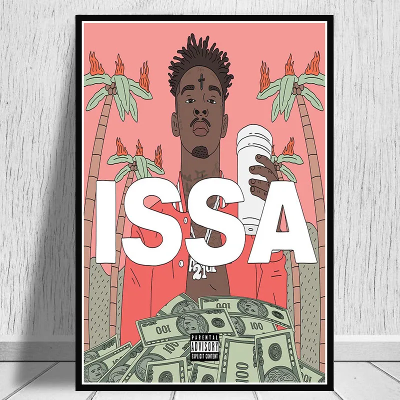 Картина на холсте 21 Savage Rap музыкальный альбом звезда хип хоп раппер I am Issa плакатный принт искусство настенные картины гостиная домашний декор