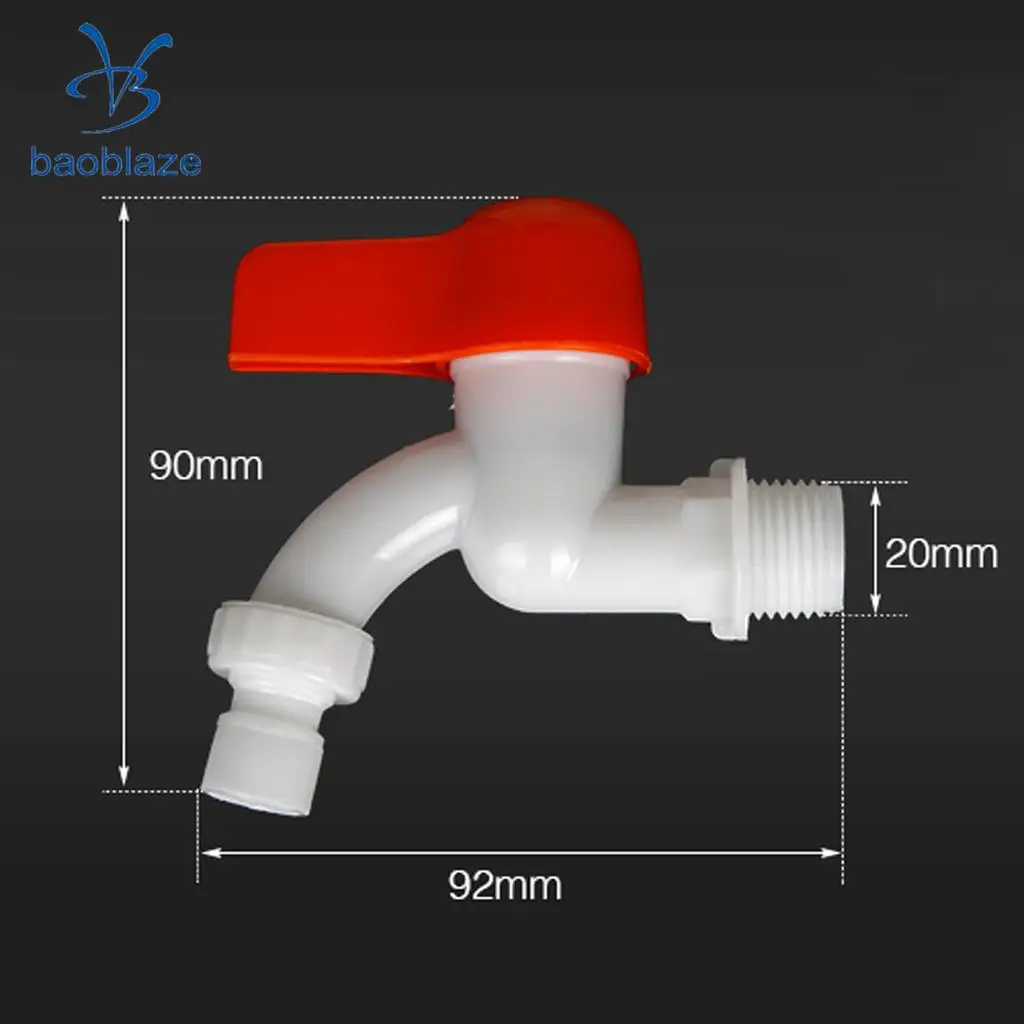 20mm Male Tread Plastic Water Faucets Yard Garden Washing Machine Water Taps, 3 Designs