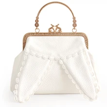 2017 New Arrival Lolita Style White Color Rabbit Ear Lace Cartoon Chain Metal Frame Crossbody Women Shoulder Tote Shell Bag 2017 New Arrival Lolita Style White Color Rabbit Ear Lace Cartoon Chain Metal Frame Crossbody Women Shoulder Tote Shell Bag
