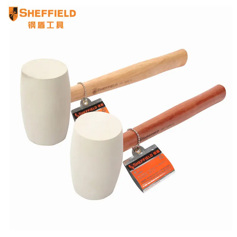 

SHEFFIELD S088816 16oz wooden handle rubber hammer safety explosion-proof installation percussion hammer Tile woodworking hammer
