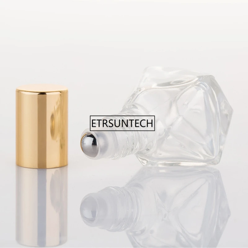 100 шт 5 мл пустой портативный роллер многоразовые парфюмерные флаконы для эфирных масел стальной шарообразный стеклянный бутылки F2701