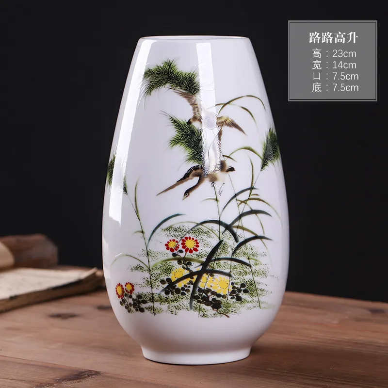 Chinese Traditional Vases Jingdezhen Vintage Ceramic Flower Vase Home Decor Furnishing Articles Pots Animal Vase Tabletop Craft